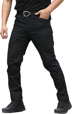 Mens Cargo Pants Baggy Casual Trousers Hiking Straight Tactical Pants Multi Pockets Water Resistant Work Pants