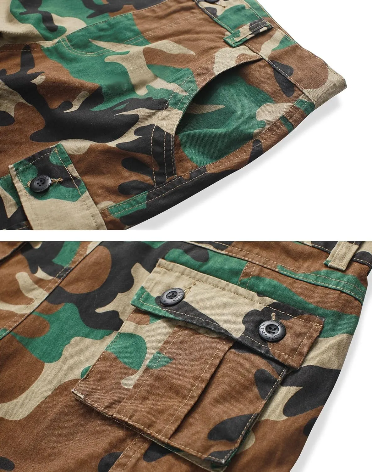 Men's Cargo Pants, Casual Outdoor Camo Pants, Relaxed Fit Work Pants with Multi Pockets