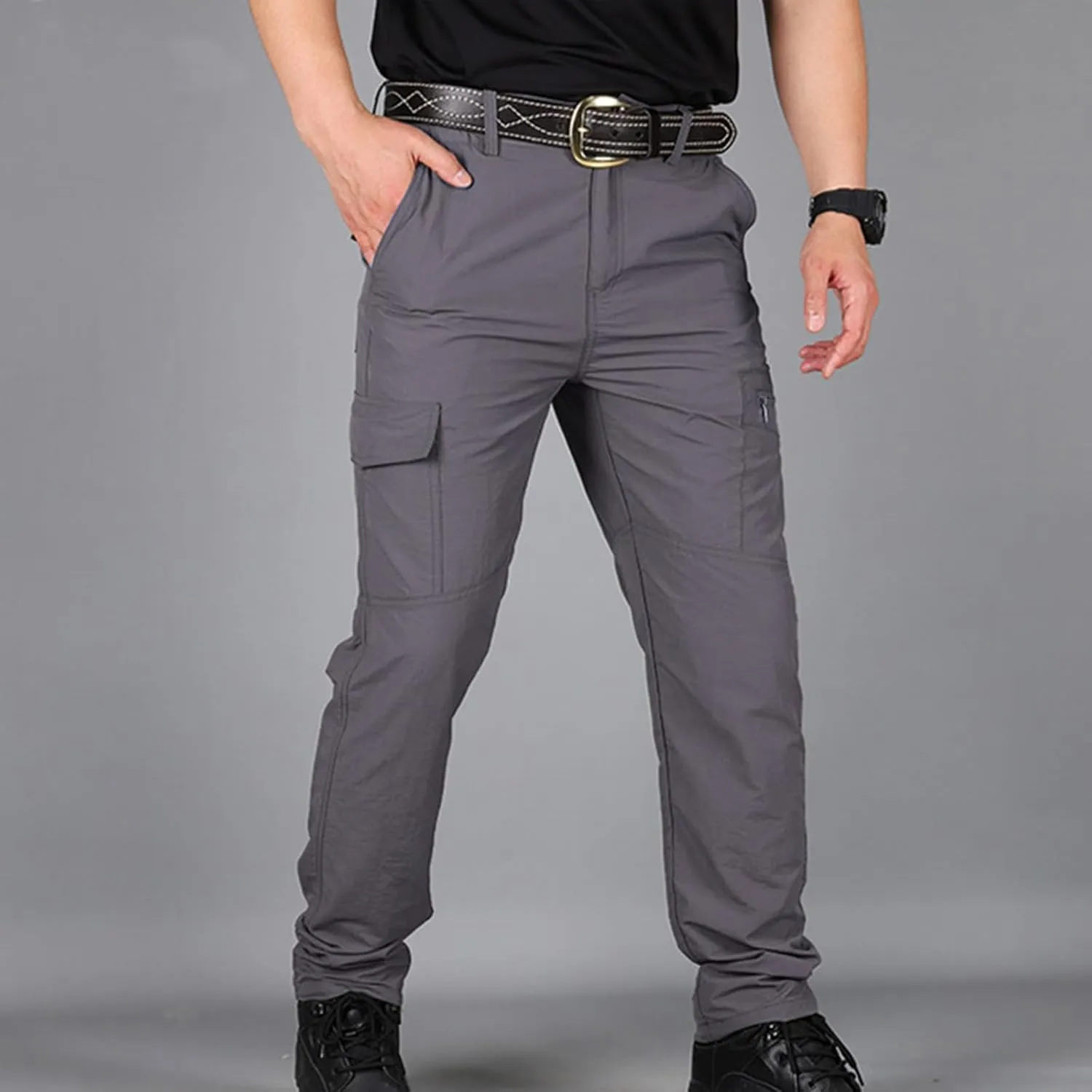 Men's Cargo Pants Outdoor Active Quick Dry Camping Fishing Pants Workout Regular Straight Stretch Pants With Multi Pockets