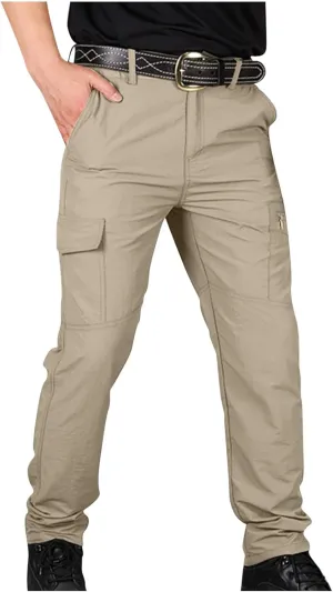 Men's Cargo Pants Outdoor Active Quick Dry Camping Fishing Pants Workout Regular Straight Stretch Pants With Multi Pockets