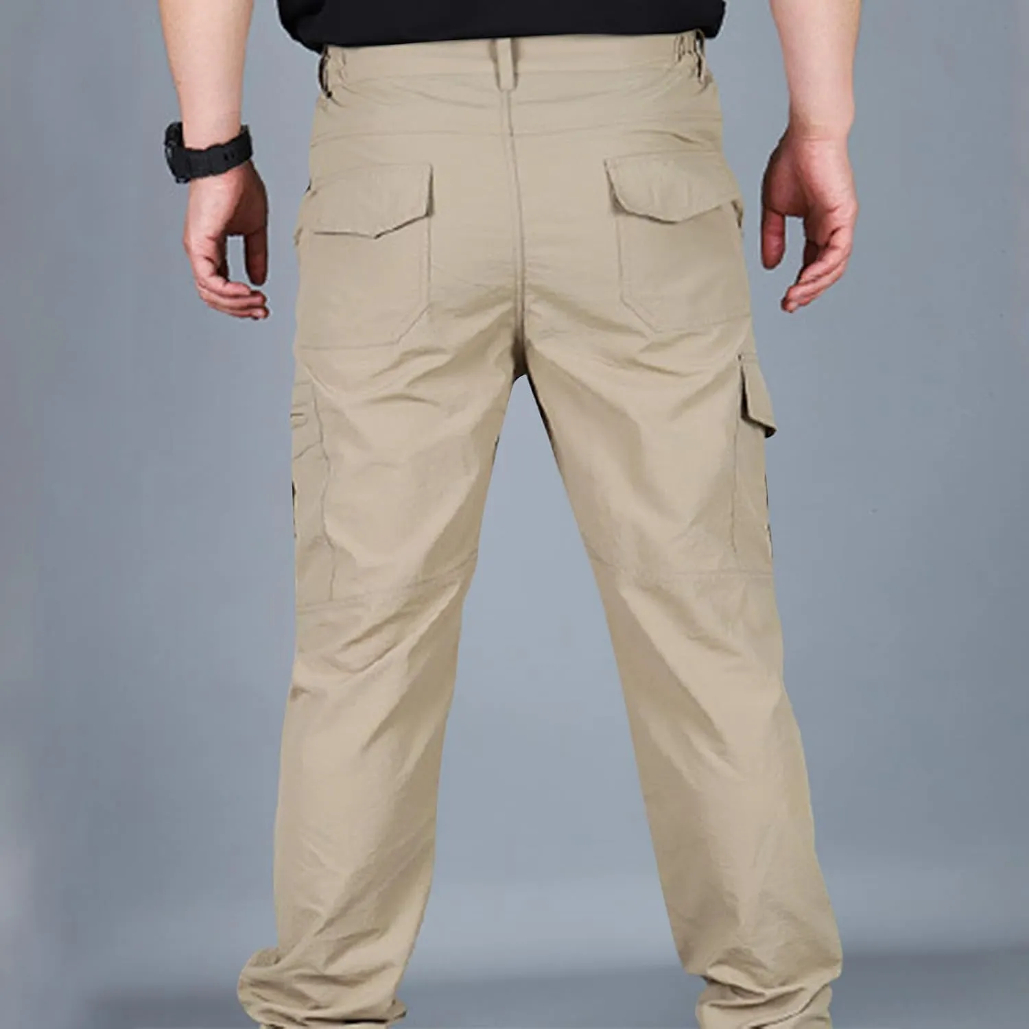 Men's Cargo Pants Outdoor Active Quick Dry Camping Fishing Pants Workout Regular Straight Stretch Pants With Multi Pockets