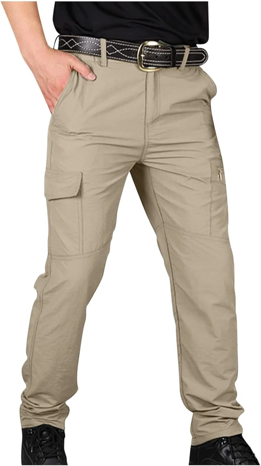 Men's Cargo Pants Outdoor Active Quick Dry Camping Fishing Pants Workout Regular Straight Stretch Pants With Multi Pockets