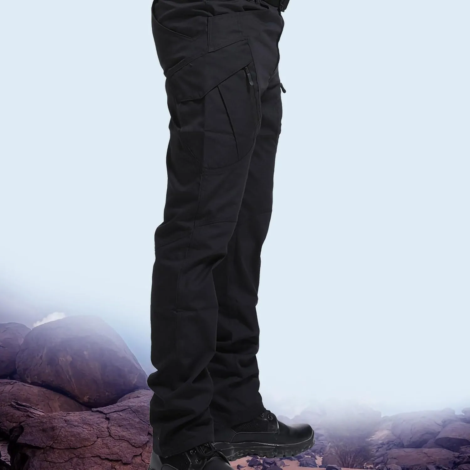 Men's Cargo Pants Outdoor Athletic Multi-Pockets Hiking Tactical Pants Casual Regular Straight Stretch Hiking Trousers Pants