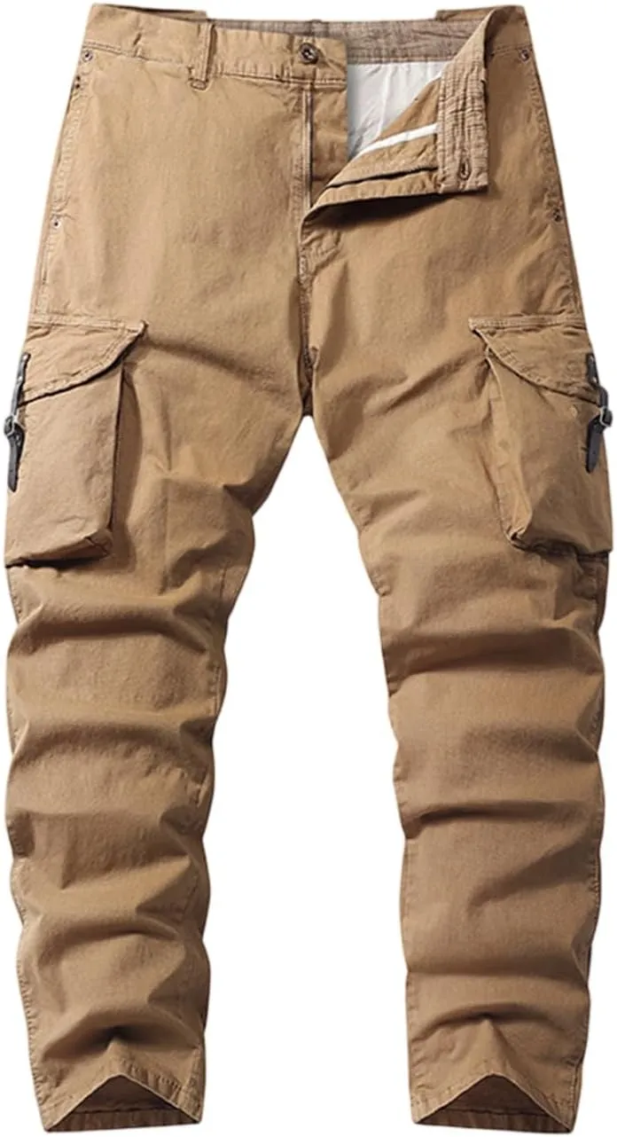 Men's Cargo Pants Relaxed Fit Sport Pants Jogger Sweatpants Drawstring Outdoor Trousers with Pockets
