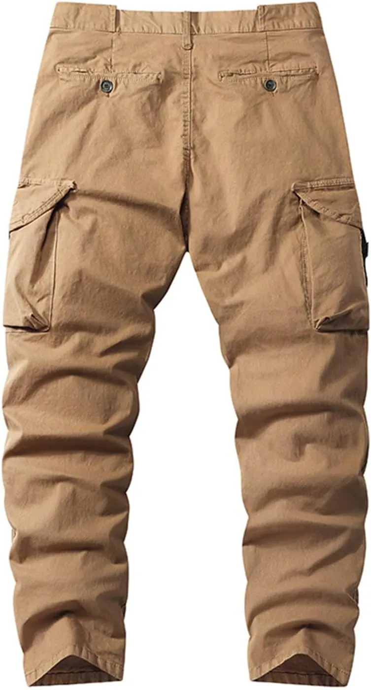 Men's Cargo Pants Relaxed Fit Sport Pants Jogger Sweatpants Drawstring Outdoor Trousers with Pockets