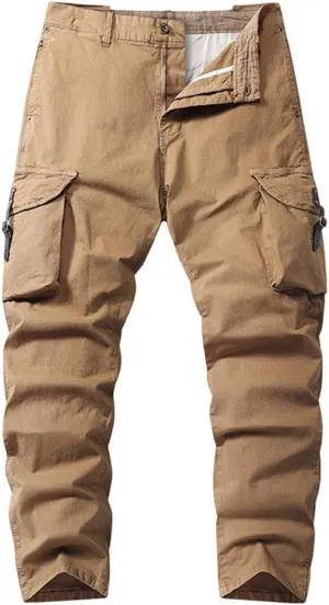 Men's Cargo Pants Relaxed Fit Sport Pants Jogger Sweatpants Drawstring Outdoor Trousers with Pockets