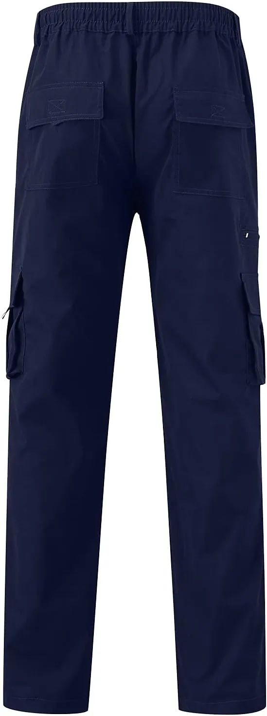 Men's Cargo Sweatpants Open Bottom Hiking Jogger Cargo Sweatpants for Men with Pockets Mens Black Sweatpants