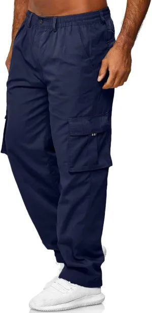 Men's Cargo Sweatpants Open Bottom Hiking Jogger Cargo Sweatpants for Men with Pockets Mens Black Sweatpants