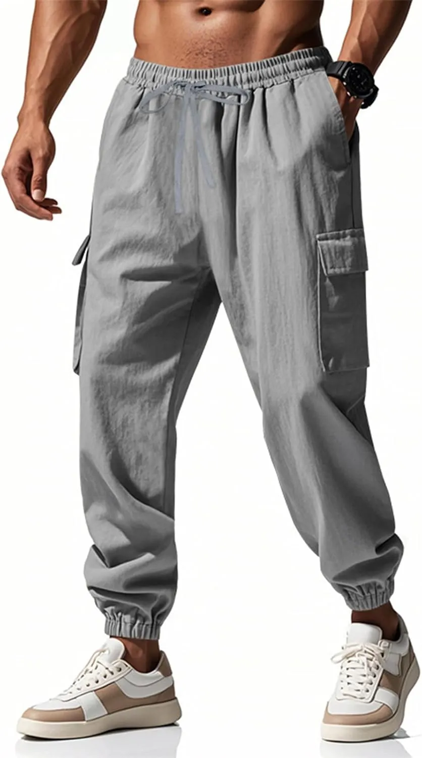 Mens Cargo Work Pants, Ripstop Stretch Tactical Pants, Outdoor Water Resistant Hiking Pants