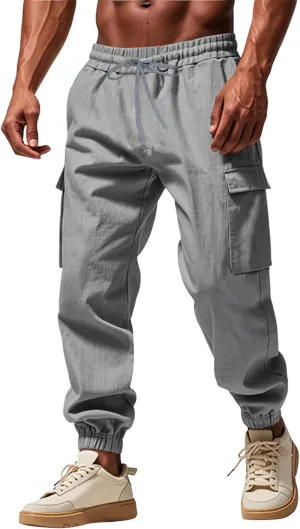 Mens Cargo Work Pants, Ripstop Stretch Tactical Pants, Outdoor Water Resistant Hiking Pants