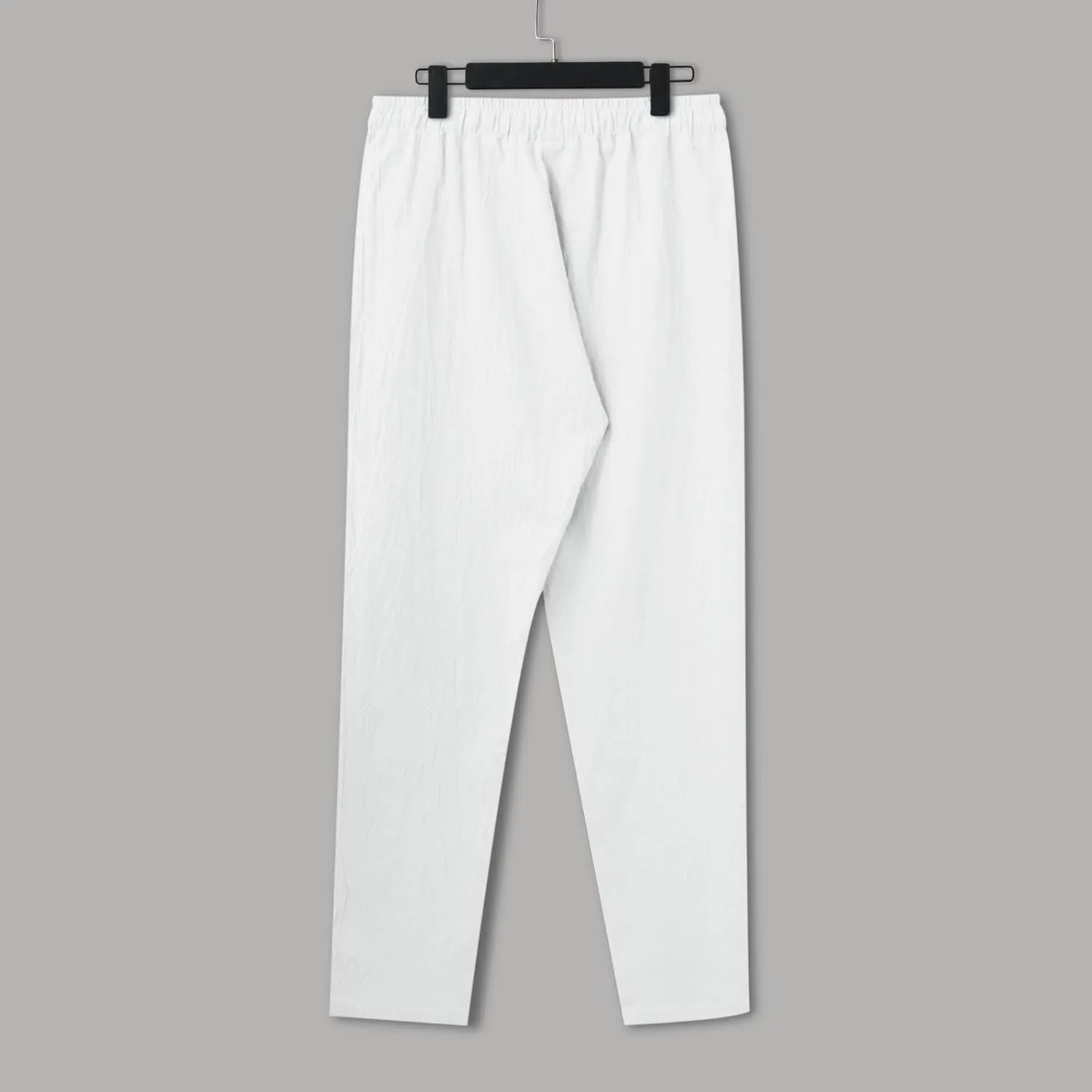 Mens Casual Cotton Pants Solid Color Yoga Beach Pants Lounge Joggers Workout Sport Pants Trousers with Pocket