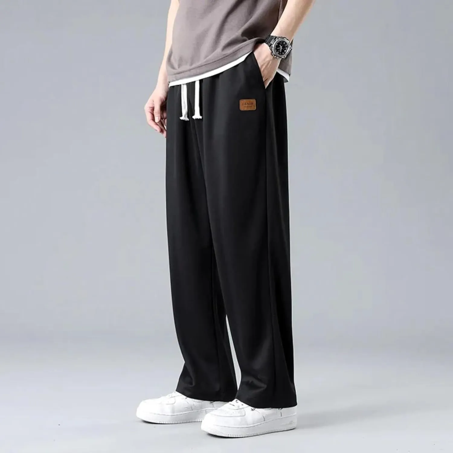Mens Casual Pants, Drawstring Elastic Waist Lightweight Trousers Linen Beach Workout Summer Lounge Pants Sweatpants Mens