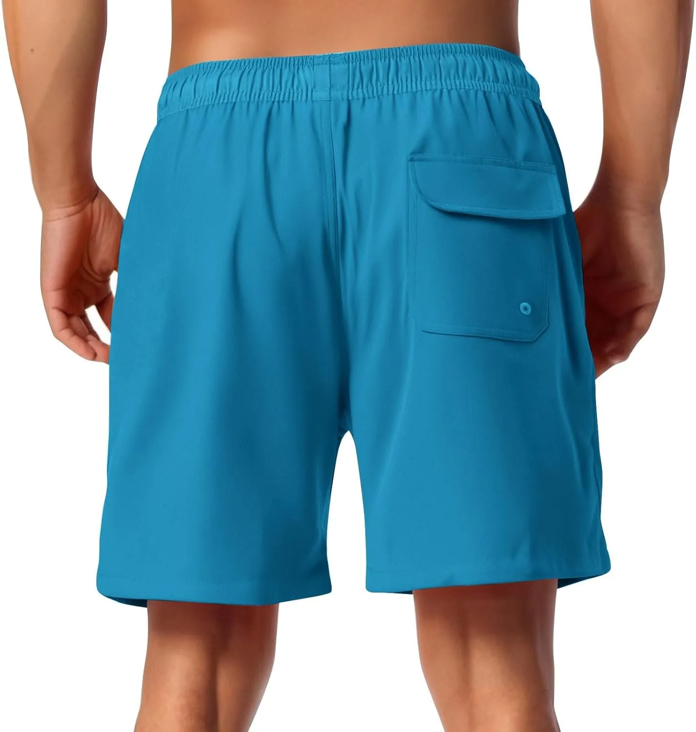 Mens Casual Shorts - Elastic Waist Drawstring Summer Beach Stretch Twill Chino Golf Short with Pockets