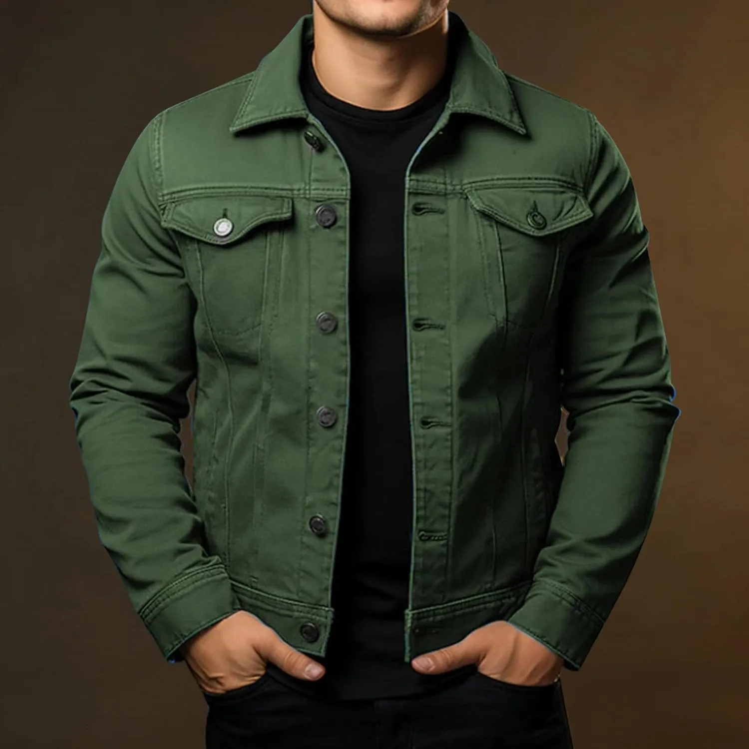 Men's Corduroy Jacket Sherpa Lined Fleece Trucker Jackets Fashion Turn-down Collar Jacket Warm Winter Coat Jacket