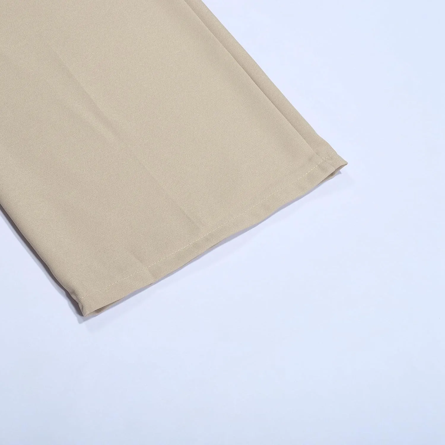 Men's Dress Pants Solid Color Loose Button Closure Straight Leg Pants Comfort Business Casual Trousers with Pockets