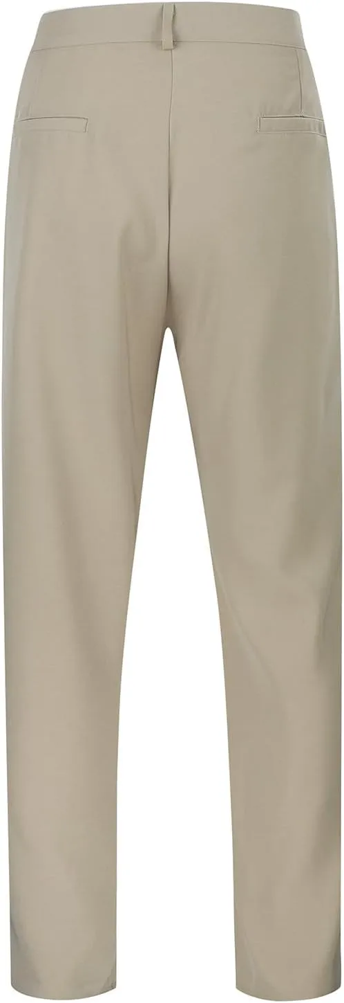 Men's Dress Pants Solid Color Loose Button Closure Straight Leg Pants Comfort Business Casual Trousers with Pockets