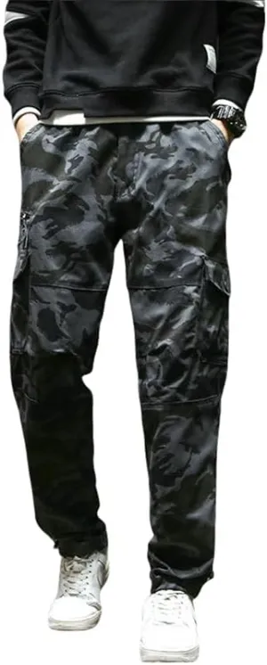 Men's Durable Multi-Pocket Straight Leg Cargo Work Pants Loose Fit
