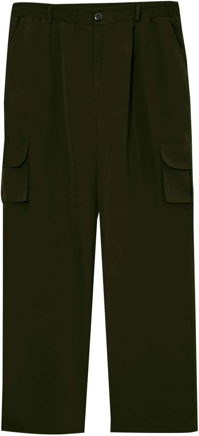 Men's Flex Ripstop Tactical Pants Water Resistant Stretch Cargo Pants Lightweight Hiking Work Trousers Multi Pockets