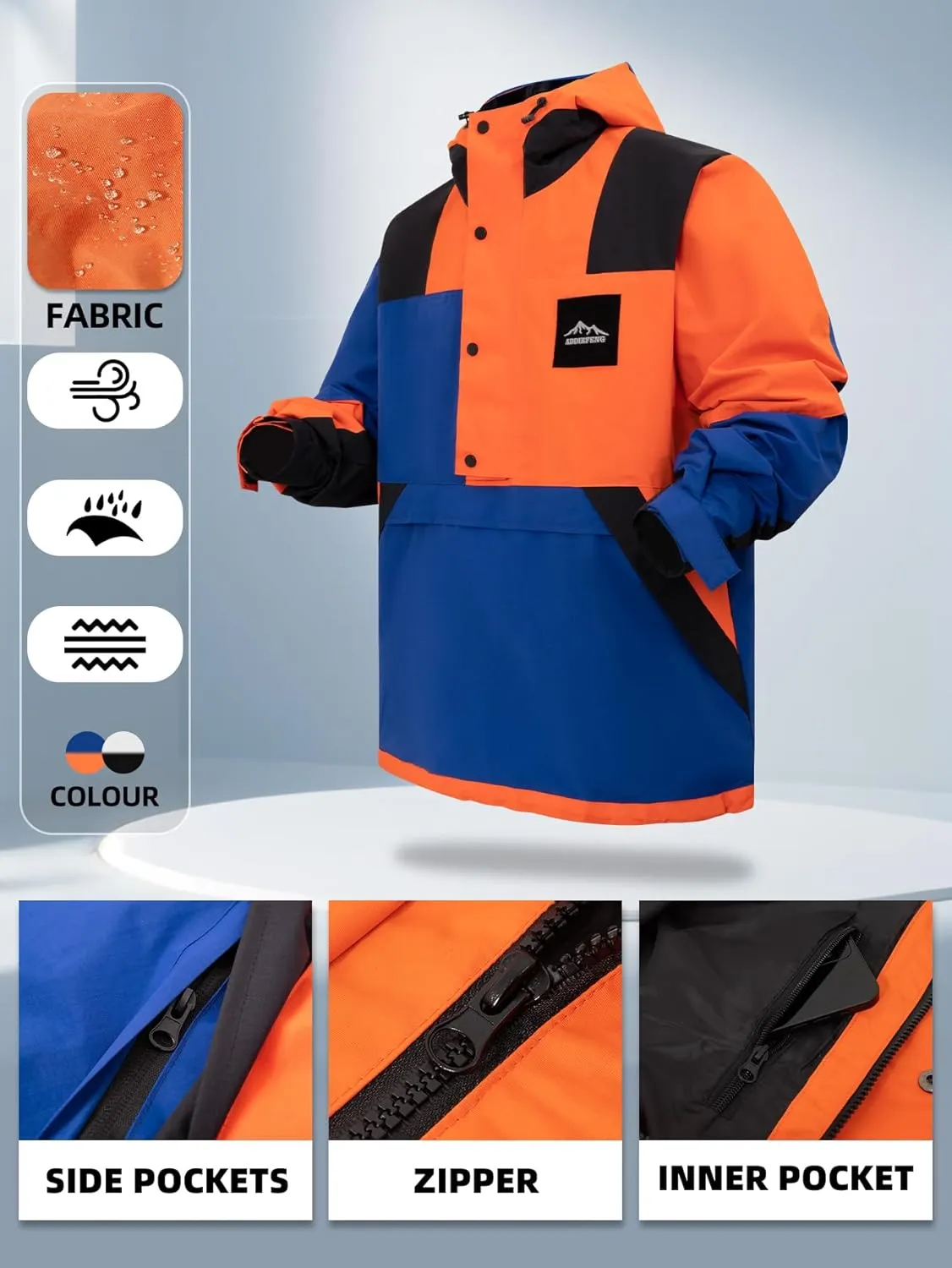 Mens Hiking Outdoor Recreation Softshell Jackets Waterproof Lightweight Jacket Rain Hood Windbreakers Raincoats