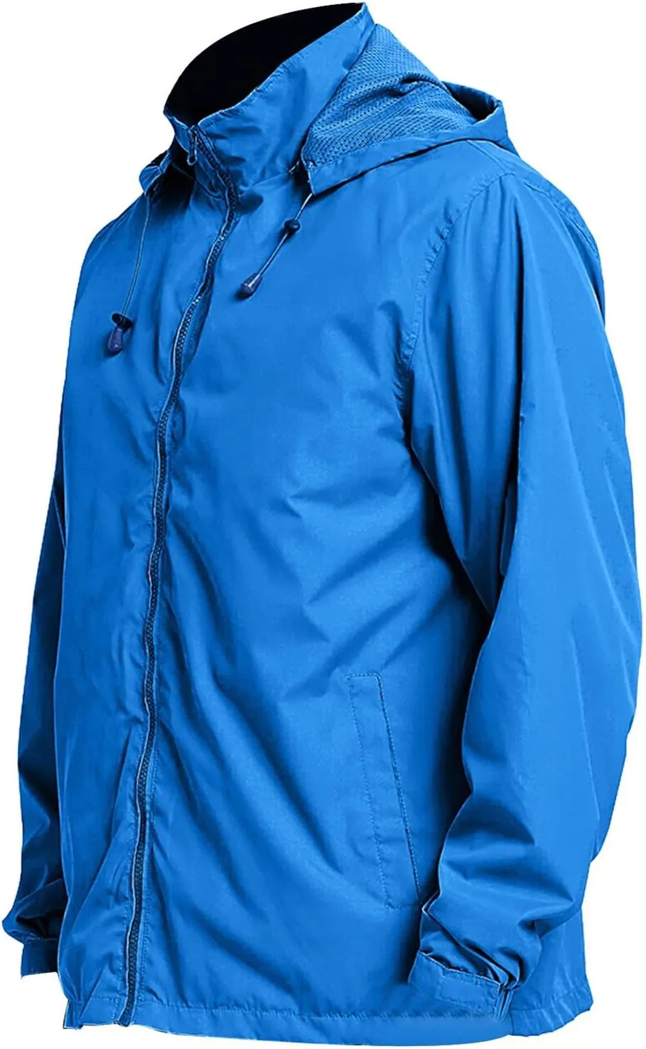 Mens Lightweight Hiking Rain Jackets with Hood Outdoor Travel Waterproof Raincoat Packable Shell Cycling Windbreakers