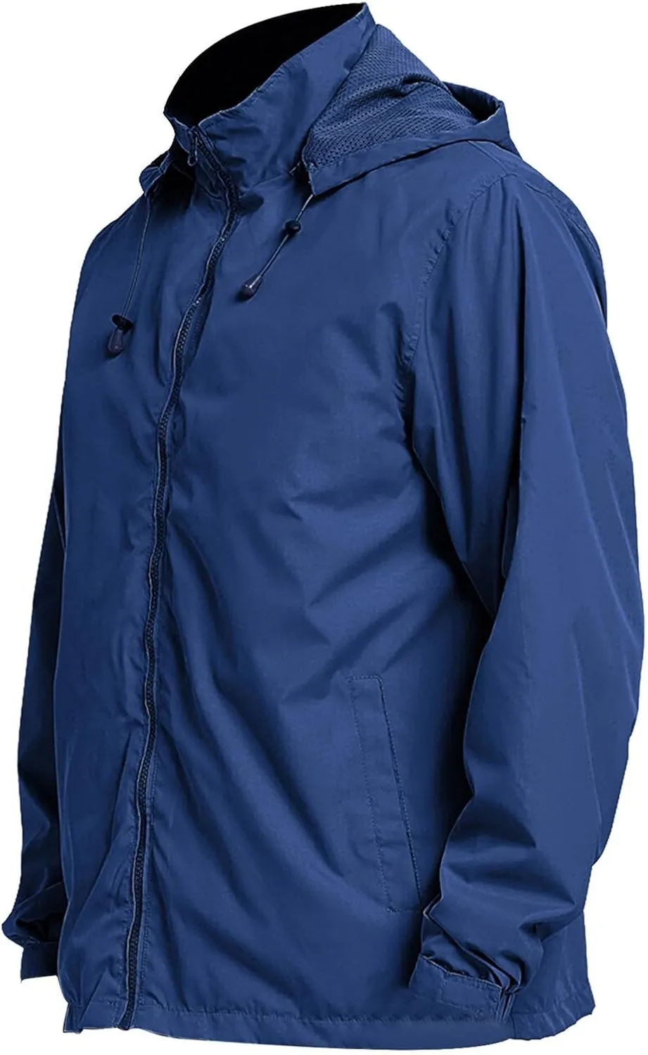 Mens Lightweight Hiking Rain Jackets with Hood Outdoor Travel Waterproof Raincoat Packable Shell Cycling Windbreakers
