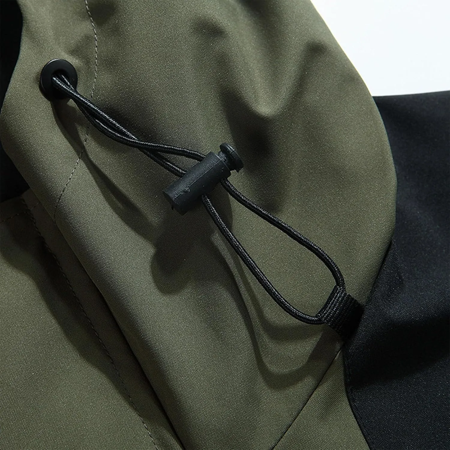 Men's Lightweight Waterproof Rain Jacket Hooded Outdoor Button Zip Hiking Windbreakers Jacket Casual Sportswear Coat