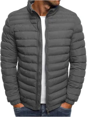 Men's Lightweight Winter Puffer Jacket Quilted Water Resistant Down Coat Jackets for Hiking Camping with Pockets
