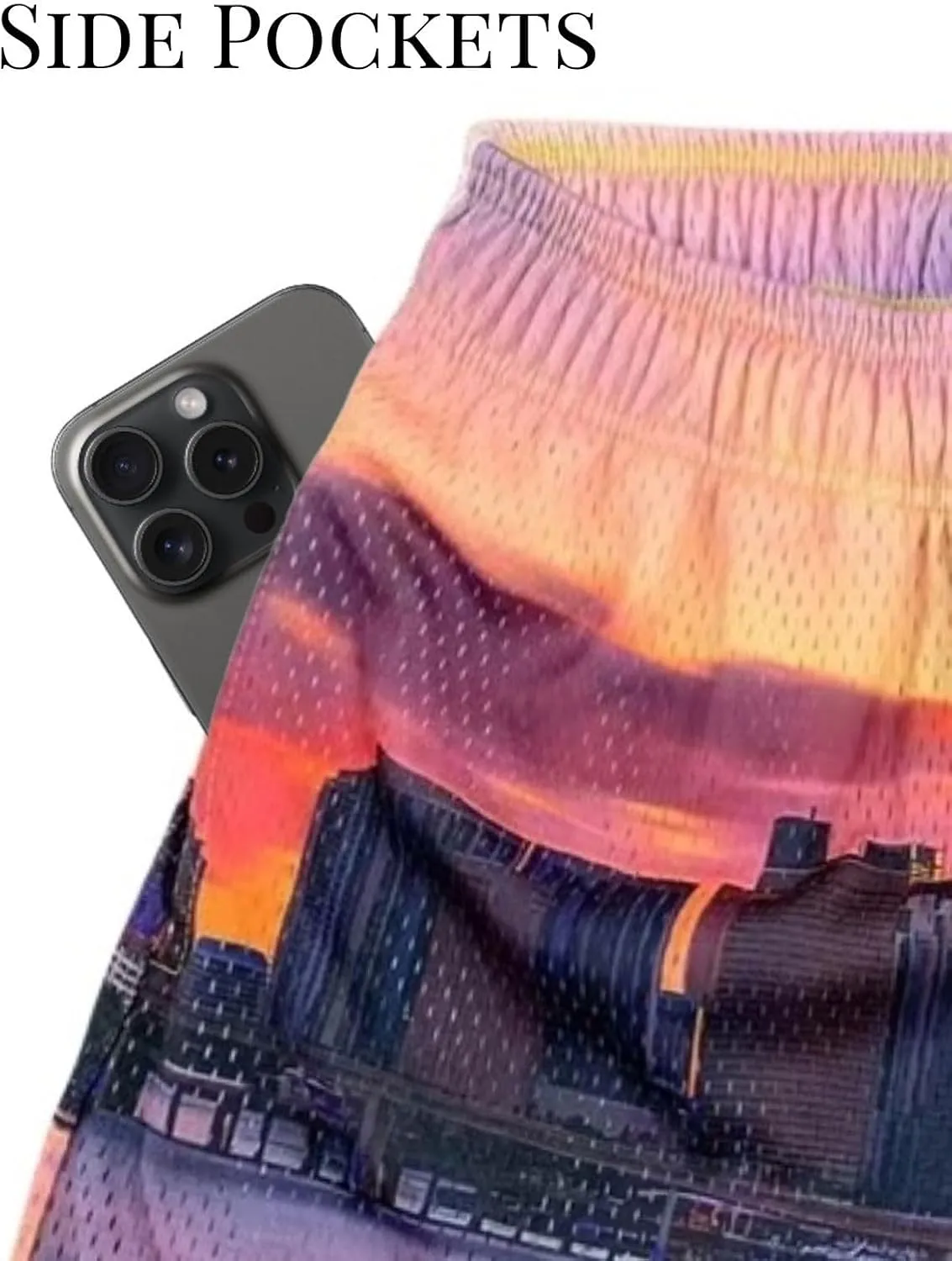 Mens Mesh Running Gym Shorts Quick-Dry with Graphic Print Lightweight Athletic Casual Shorts Pockets