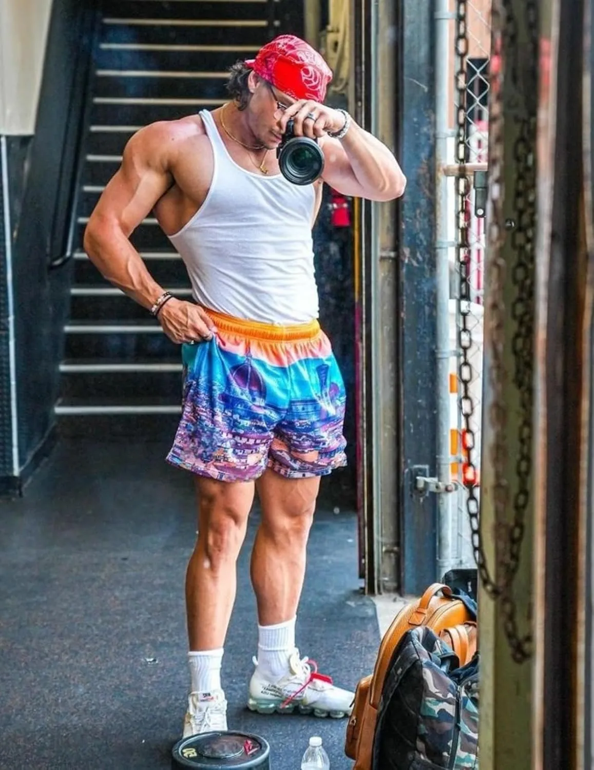Mens Mesh Running Gym Shorts Quick-Dry with Graphic Print Lightweight Athletic Casual Shorts Pockets