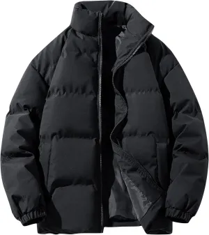 Men's Packable Puffer Jacket Coat Warm Jacket Fleece Lined Thicken Insulated Windproof Down Outwear Jackets, M-5XL