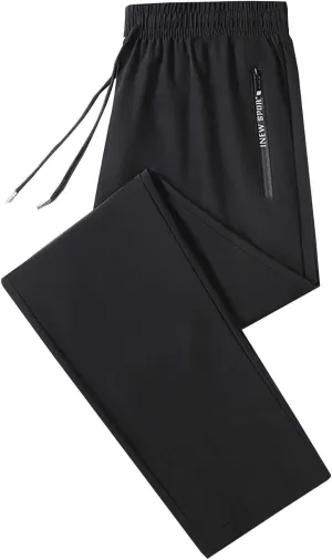 Mens Pants Casual Relaxed Fit Stretch Ice Silk Joggers Unisex Stretch Quick Drying Pants Silm Breathable Sports Pant