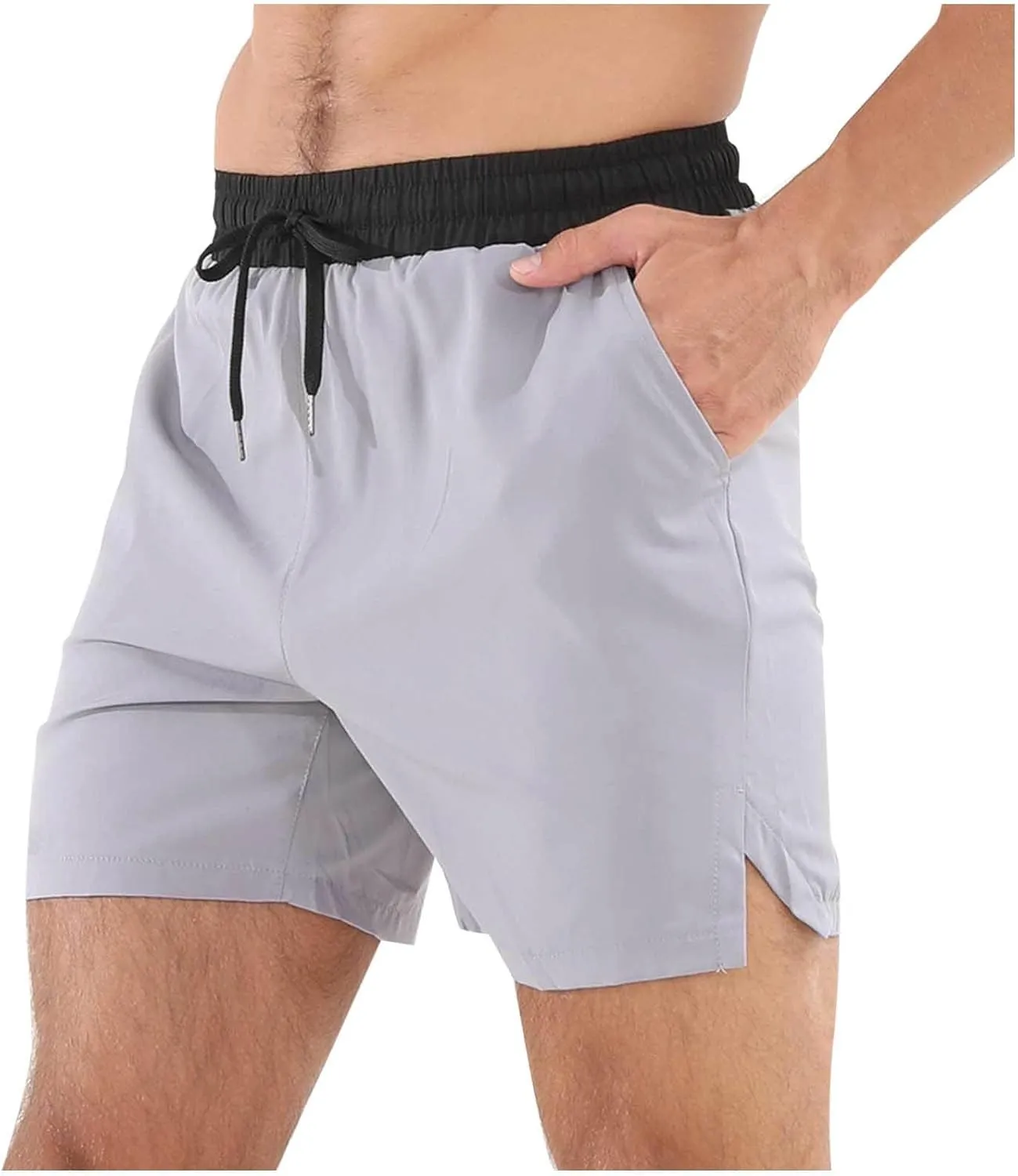 Men's Quick-Dry Water Resistant Nylon Shorts Casual Sports Speed-Dry Running Athletic Pockets Drawstring Shorts