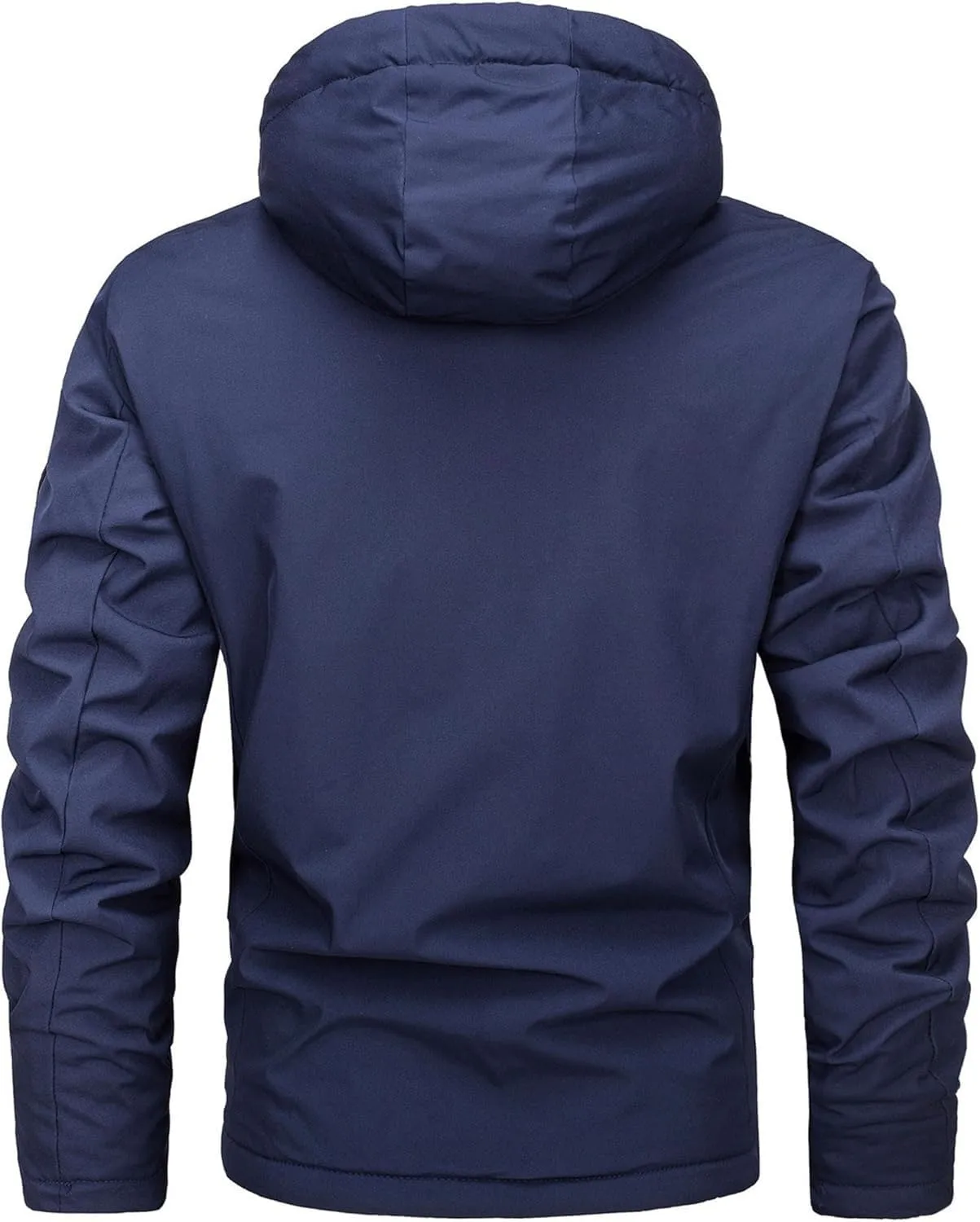 Mens Rain Jackets Zip Up Hooded Waterproof Windbreakers Loose Lightweight Coats Fashion Clothes with Pockets