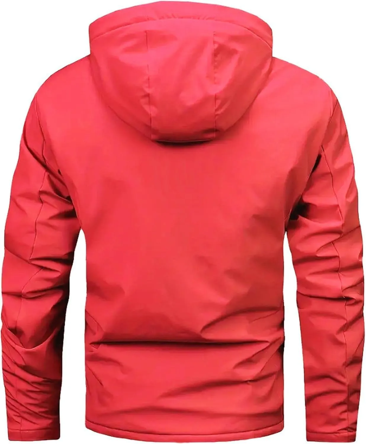 Mens Rain Jackets Zip Up Hooded Waterproof Windbreakers Loose Lightweight Coats Fashion Clothes with Pockets