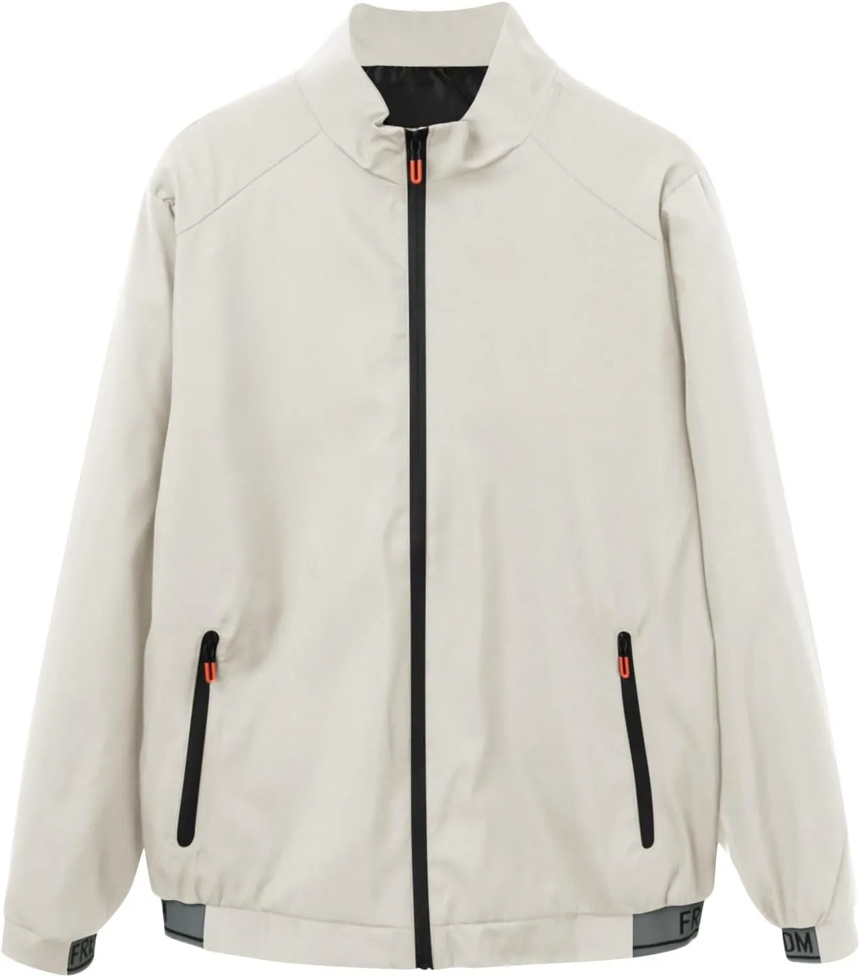 Mens Rain Jackets Zip Up Hooded Waterproof Windbreakers Loose Lightweight Coats Lapel Fashion Clothes with Pockets