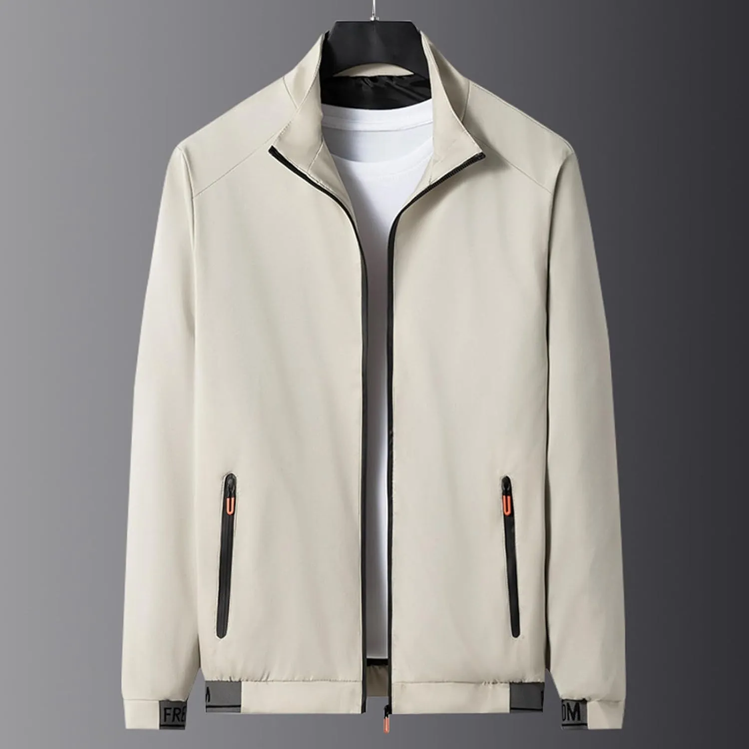 Mens Rain Jackets Zip Up Hooded Waterproof Windbreakers Loose Lightweight Coats Lapel Fashion Clothes with Pockets
