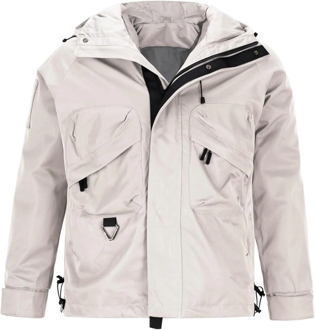 Mens Raincoat Water-Resistant Windbreakers Mountain Sports Jacket Men Winter Outdoor Travel Hooded Jacket Zip Up