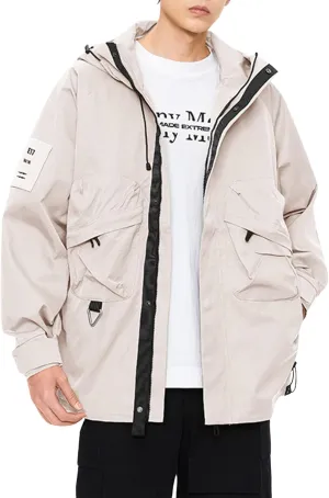 Mens Raincoat Water-Resistant Windbreakers Mountain Sports Jacket Men Winter Outdoor Travel Hooded Jacket Zip Up