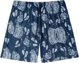 Mens Running Quick-Dry Gym Shorts with Paisley Design Lightweight Athletic Casual Shorts,Pockets for Outdoor