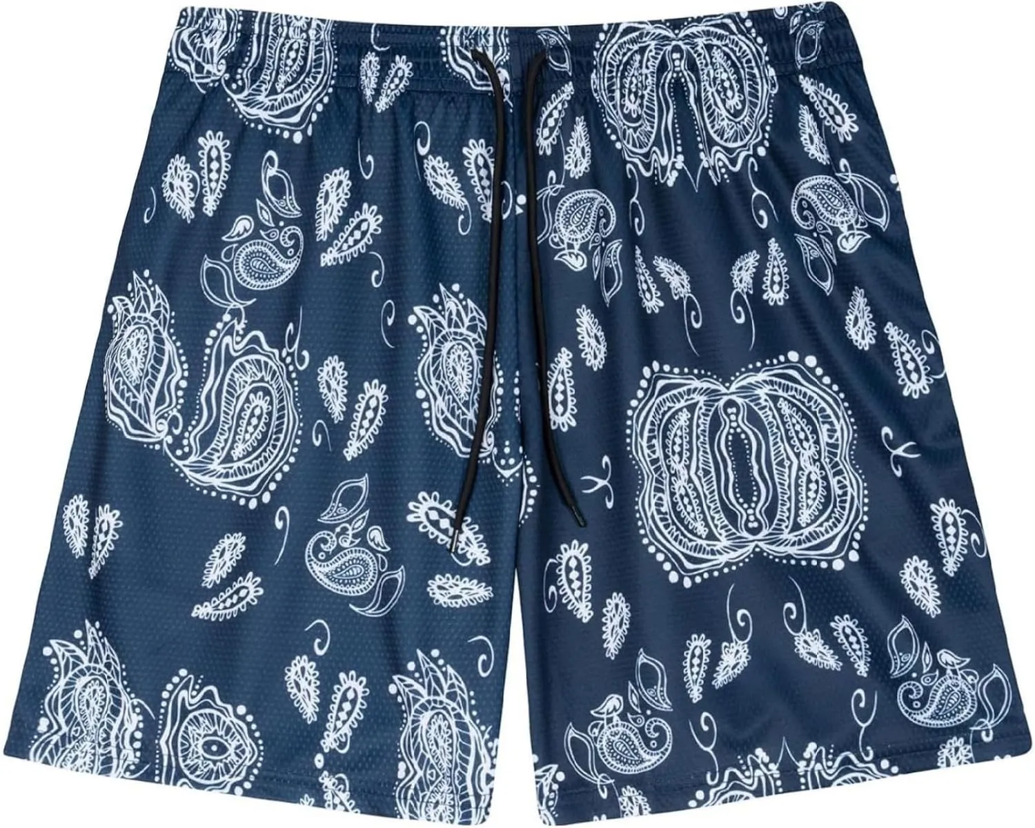 Mens Running Quick-Dry Gym Shorts with Paisley Design Lightweight Athletic Casual Shorts,Pockets for Outdoor