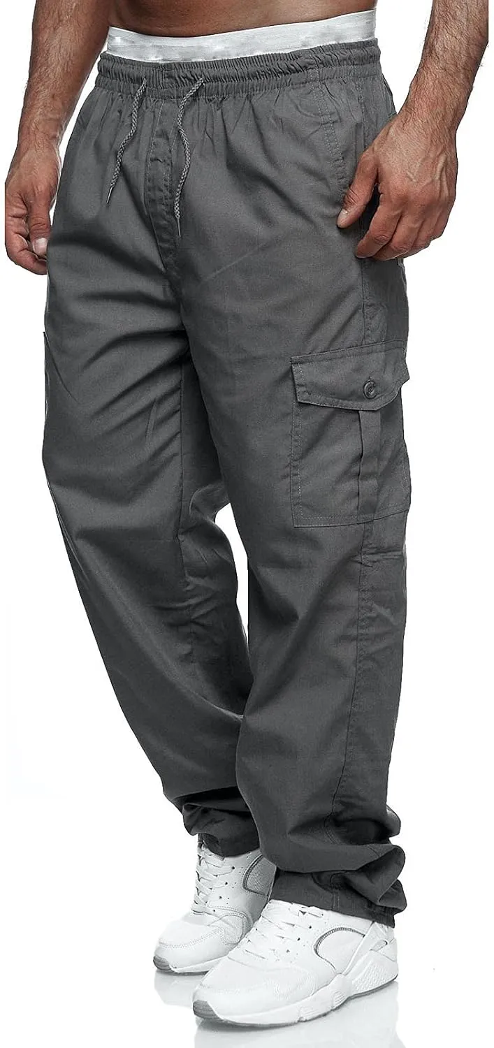 Men's Stretch Cargo Pants, Hiking Multi-Pocket Tactical Work Slim Fit Cargo Pants for Men Casual Jogging Pants