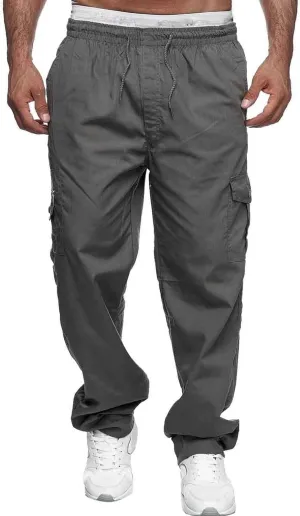 Men's Stretch Cargo Pants, Hiking Multi-Pocket Tactical Work Slim Fit Cargo Pants for Men Casual Jogging Pants