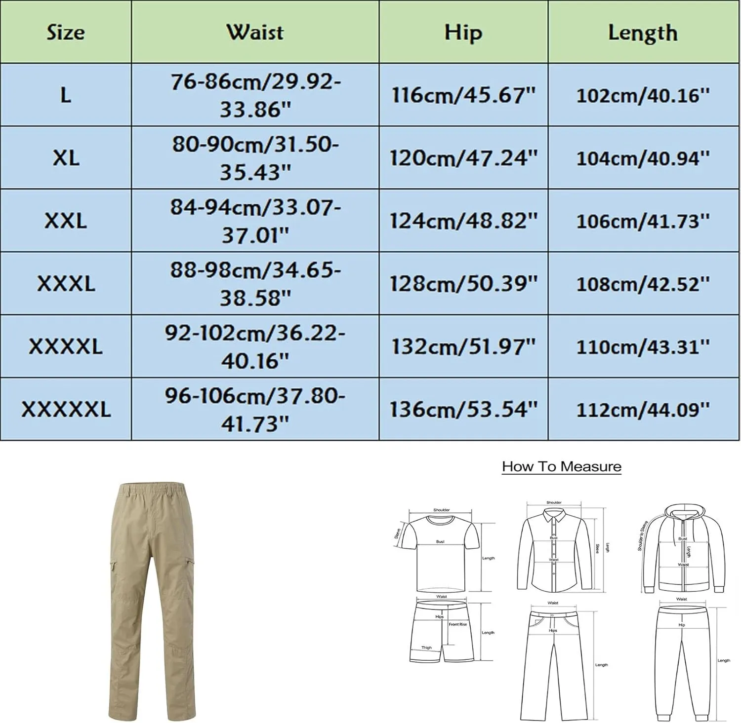 Mens Sweatpants Zipper Fly Cotton Casual Cargo Work Pants Relaxed Fit Baggy Travel Hiking Trouser Multi Pockets