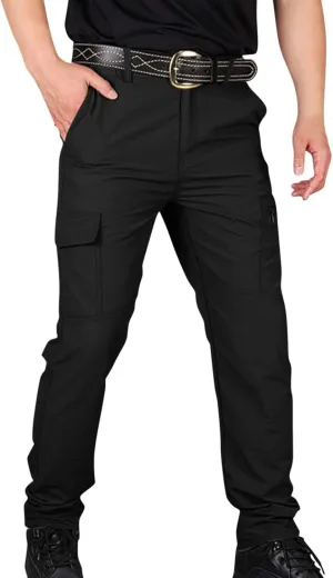Mens Tactical Waterproof Pants Relaxed Fit Work Hiking Multi Pockets Flex Camo Cargo Trousers