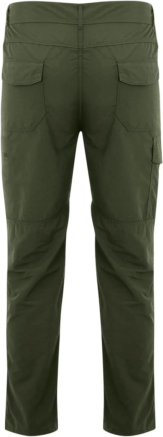Mens Tactical Waterproof Pants Relaxed Fit Work Hiking Multi Pockets Flex Camo Cargo Trousers