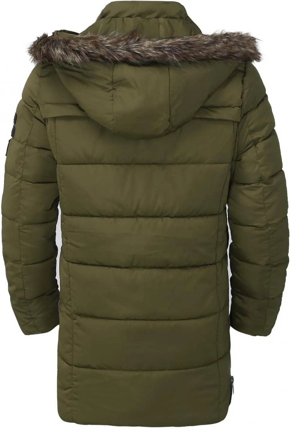 Mens Warm Thicken Parka Jackets Zip Up Puffer Down Coats Cotton Mid Long Winter Windbreakers with Detachable Hood