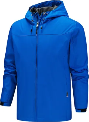 Mens Windbreaker Jacket Lightweight Water-Resistant Rain Jacket Casual Windbreakers Hooded Coat Outdoor Sportswear
