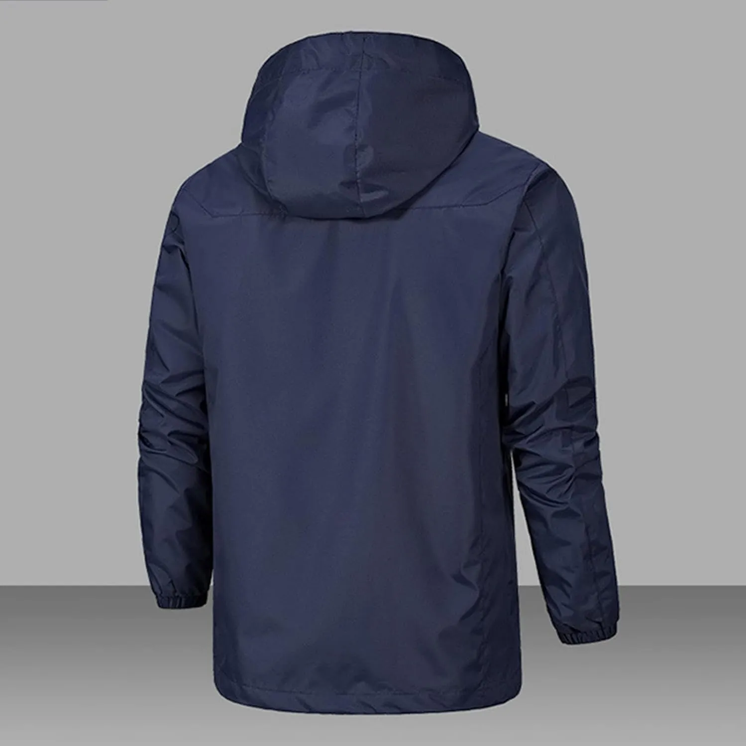 Mens Windbreaker Jacket Lightweight Water-Resistant Rain Jacket Casual Windbreakers Hooded Coat Outdoor Sportswear