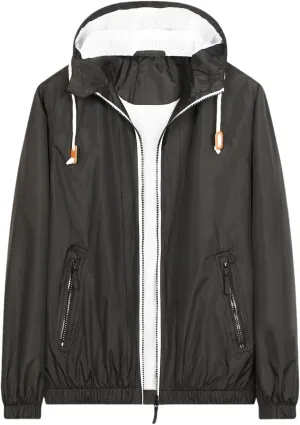 Men's Windbreaker Rain Jacket Lightweight Water-Resistant Hooded Rain Shell Outdoors Raincoat Windbreakers for Men