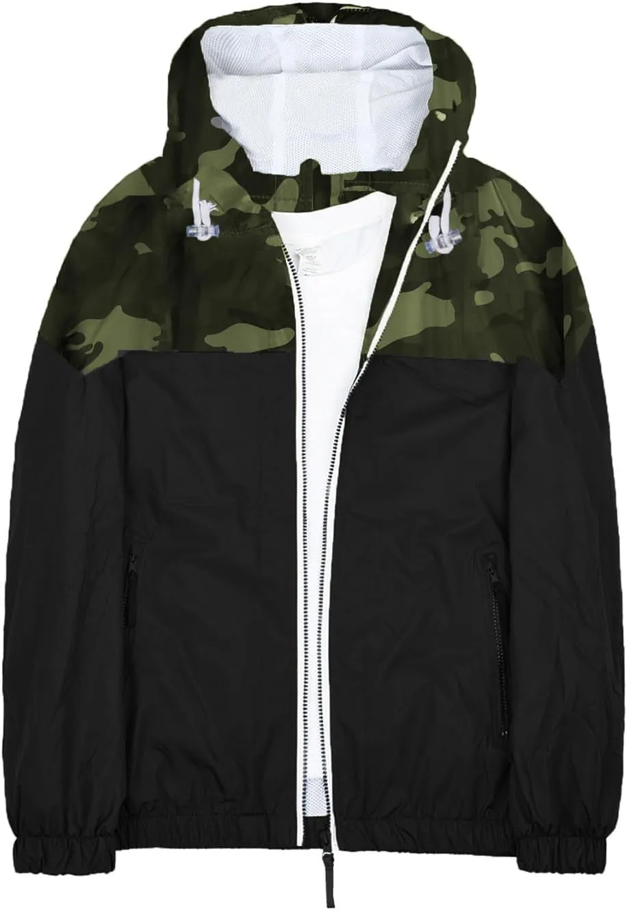 Men's Windbreaker Rain Jacket Lightweight Water-Resistant Hooded Rain Shell Outdoors Raincoat Windbreakers for Men